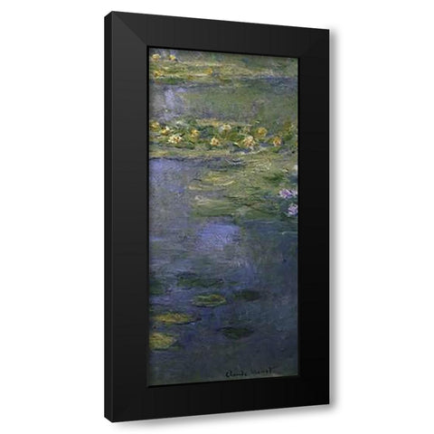 Water Lilies (Nympheas) IV (right) Black Modern Wood Framed Art Print with Double Matting by Monet, Claude