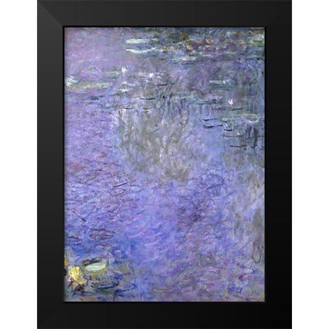 Water Lilies: Morning, c. 1914-26 (center) Black Modern Wood Framed Art Print by Monet, Claude
