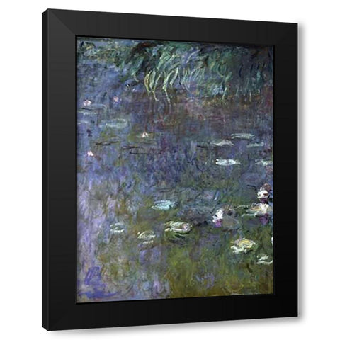 Water Lilies: Morning, c. 1914-26 (right) Black Modern Wood Framed Art Print with Double Matting by Monet, Claude