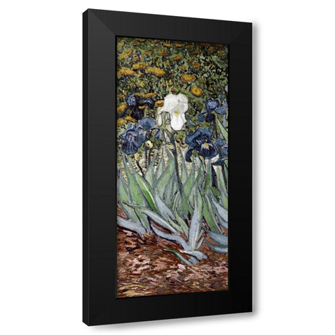Irises - left Black Modern Wood Framed Art Print by Van Gogh, Vincent