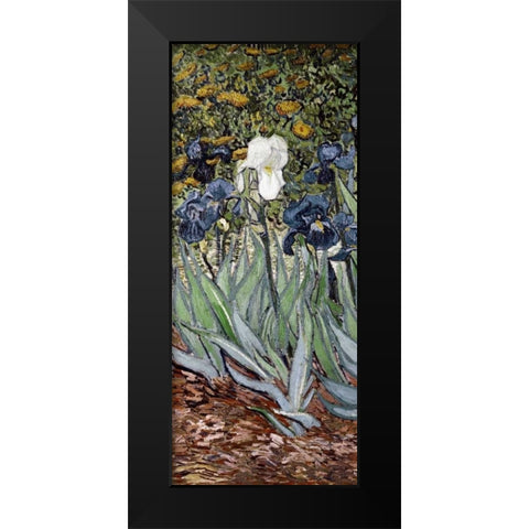 Irises - left Black Modern Wood Framed Art Print by Van Gogh, Vincent