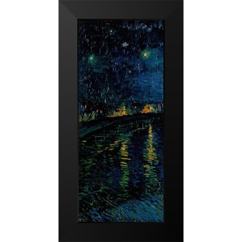 Starlight Over the Rhone - left Black Modern Wood Framed Art Print by Van Gogh, Vincent