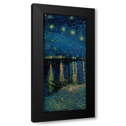 Starlight Over the Rhone - center Black Modern Wood Framed Art Print by Van Gogh, Vincent