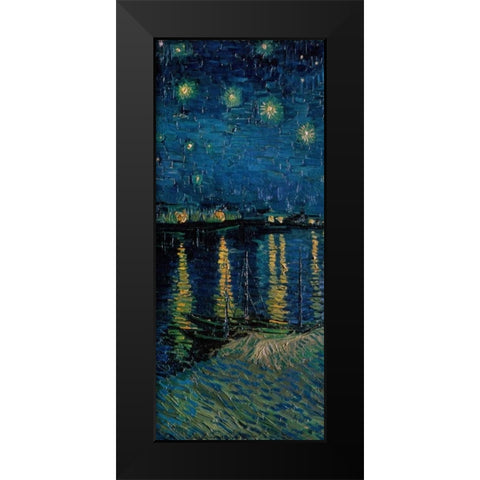 Starlight Over the Rhone - center Black Modern Wood Framed Art Print by Van Gogh, Vincent