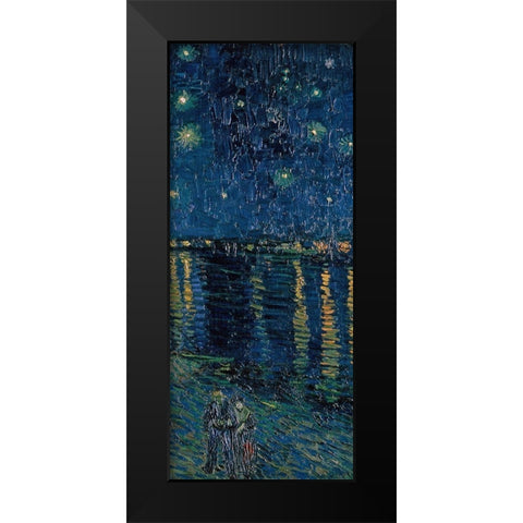 Starlight Over the Rhone (right) Black Modern Wood Framed Art Print by Van Gogh, Vincent