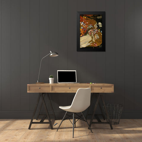 Sea Serpents V - right Black Modern Wood Framed Art Print by Klimt, Gustav