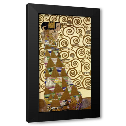 The Stoclet Frieze - left Black Modern Wood Framed Art Print with Double Matting by Klimt, Gustav