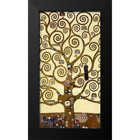 The Stoclet Frieze (center) Black Modern Wood Framed Art Print by Klimt, Gustav