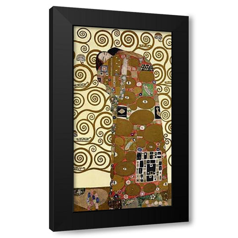 The Stoclet Frieze (right) Black Modern Wood Framed Art Print with Double Matting by Klimt, Gustav
