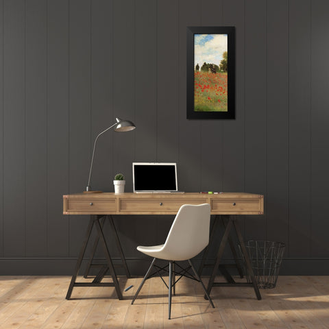 Field Of Poppies - Les Coquelicots 1873 - left Black Modern Wood Framed Art Print by Monet, Claude