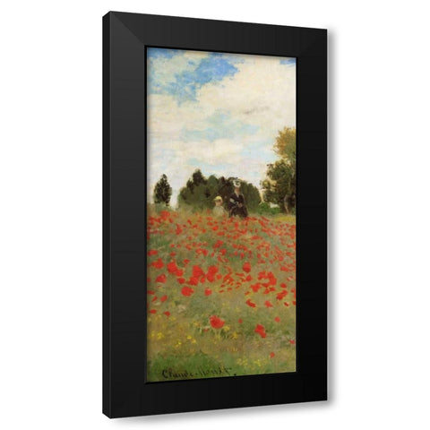 Field Of Poppies - Les Coquelicots 1873 - left Black Modern Wood Framed Art Print by Monet, Claude