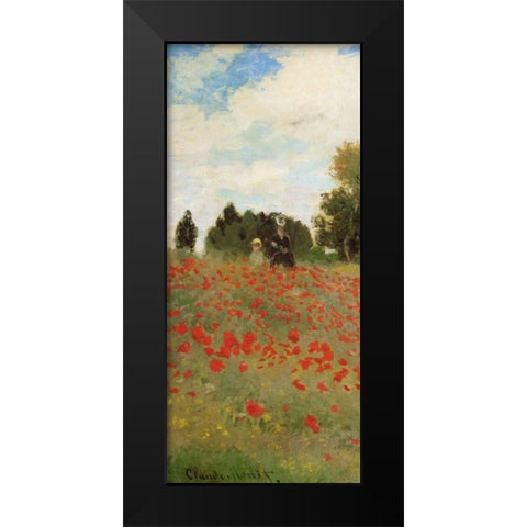 Field Of Poppies - Les Coquelicots 1873 - left Black Modern Wood Framed Art Print by Monet, Claude