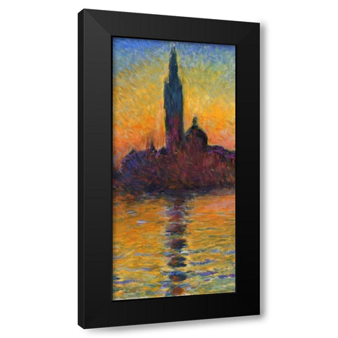 Twilight Venice - left Black Modern Wood Framed Art Print with Double Matting by Monet, Claude