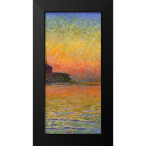 Twilight Venice (center) Black Modern Wood Framed Art Print by Monet, Claude