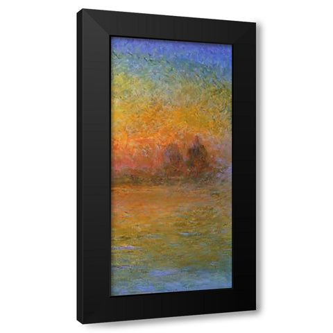 Twilight Venice (right) Black Modern Wood Framed Art Print with Double Matting by Monet, Claude