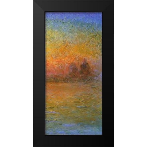 Twilight Venice (right) Black Modern Wood Framed Art Print by Monet, Claude