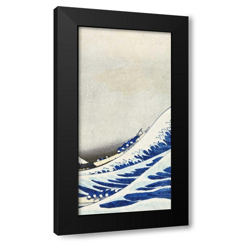 The Great Wave of Kanagawa - right Black Modern Wood Framed Art Print by Hokusai