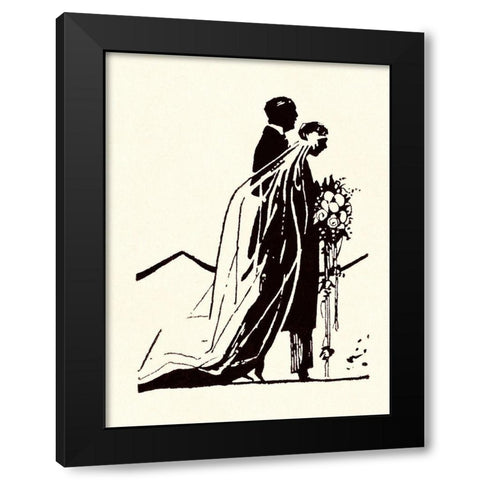 Couple Side by Side Moving Toward a Wedding Ceremony Black Modern Wood Framed Art Print with Double Matting by Parrish, Maxfield