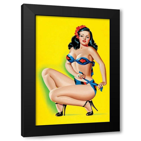 Beauty Parade Magazine: Pinup in a Bikini Black Modern Wood Framed Art Print by Driben, Peter