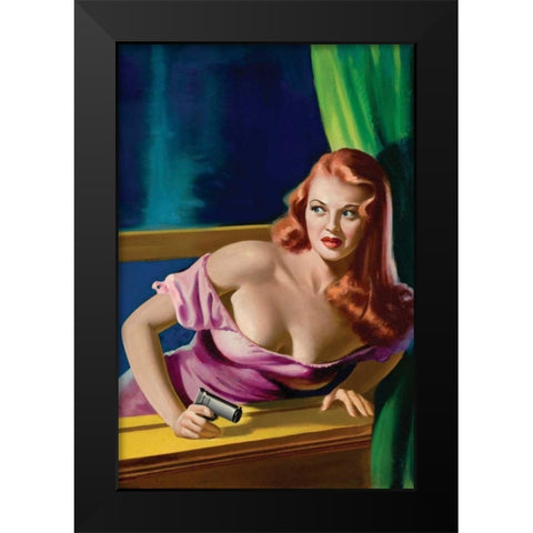 Detective Yearbook Magazine: Catching the Thief Black Modern Wood Framed Art Print by Driben, Peter