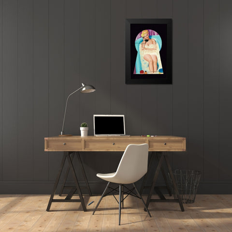 Whisper Magazine: Bubble Bath Black Modern Wood Framed Art Print by Driben, Peter
