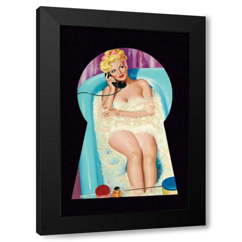Whisper Magazine: Bubble Bath Black Modern Wood Framed Art Print by Driben, Peter