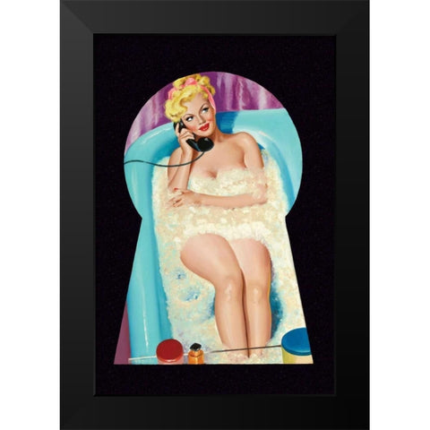 Whisper Magazine: Bubble Bath Black Modern Wood Framed Art Print by Driben, Peter