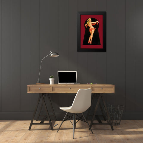 Whisper Magazine: Keyhole Pinup with Bandana Black Modern Wood Framed Art Print by Driben, Peter