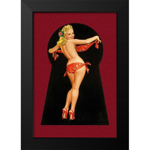 Whisper Magazine: Keyhole Pinup with Bandana Black Modern Wood Framed Art Print by Driben, Peter