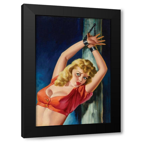 Pulp Cover - The Captive Black Modern Wood Framed Art Print by Driben, Peter