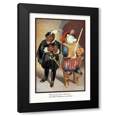 Teddy Roosevelts Bears: Shakespeare Black Modern Wood Framed Art Print with Double Matting by Culver, R.K.