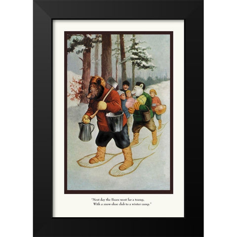 Teddy Roosevelts Bears: The Snow-Shoe Club Black Modern Wood Framed Art Print by Culver, R.K.
