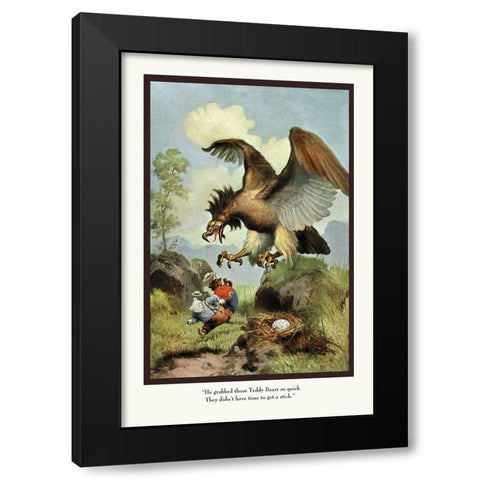 Teddy Roosevelts Bears: Grabbed Black Modern Wood Framed Art Print by Culver, R.K.