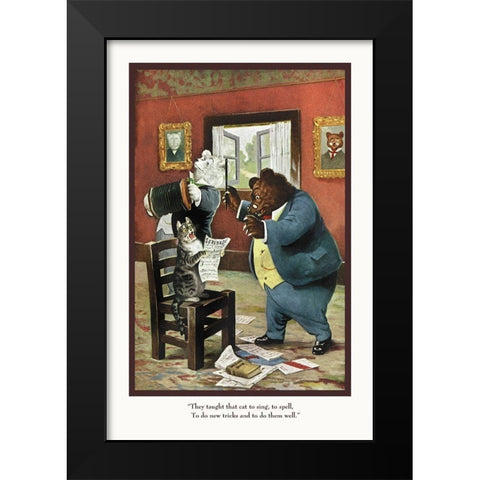 Teddy Roosevelts Bears: That Cat Black Modern Wood Framed Art Print by Culver, R.K.