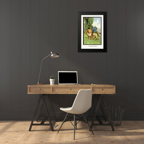 Teddy Roosevelts Bears: Get On My Back Black Modern Wood Framed Art Print by Culver, R.K.