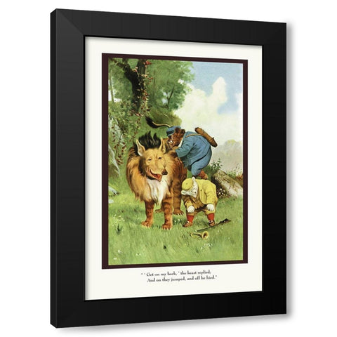 Teddy Roosevelts Bears: Get On My Back Black Modern Wood Framed Art Print by Culver, R.K.