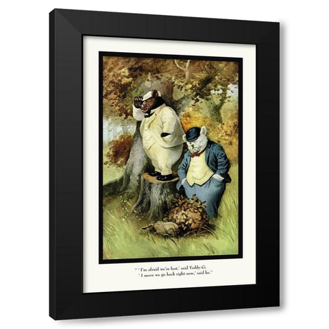 Teddy Roosevelts Bears: Teddy B and Teddy G Are Lost Black Modern Wood Framed Art Print with Double Matting by Culver, R.K.
