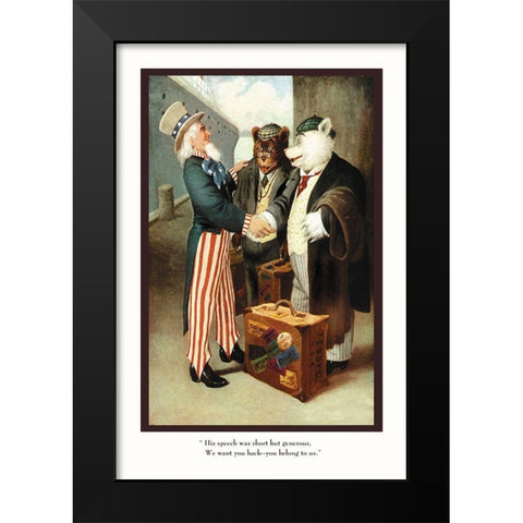 Teddy Roosevelts Bears: You Belong to Us Black Modern Wood Framed Art Print by Culver, R.K.