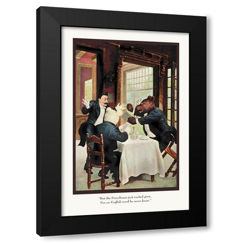Teddy Roosevelts Bears: The Frenchman Black Modern Wood Framed Art Print with Double Matting by Culver, R.K.