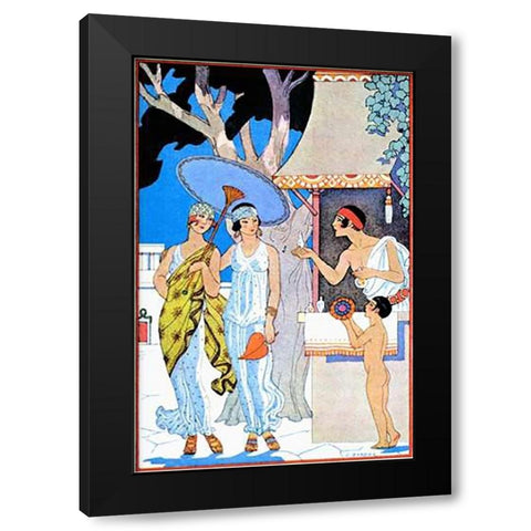 Ancient Greece Black Modern Wood Framed Art Print by Barbier, Georges