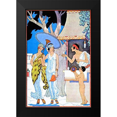 Ancient Greece Black Modern Wood Framed Art Print by Barbier, Georges