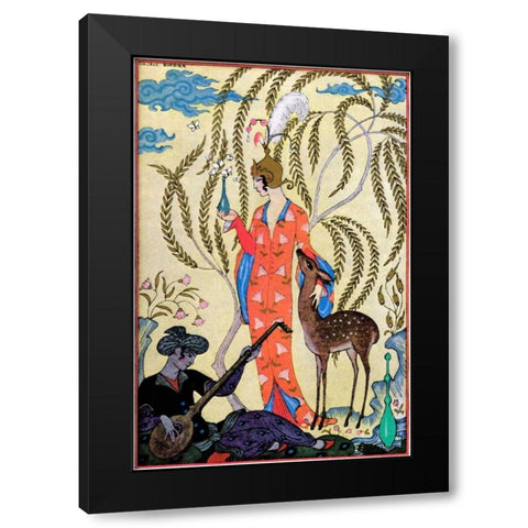 Persia Black Modern Wood Framed Art Print by Barbier, Georges