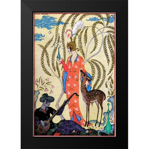 Persia Black Modern Wood Framed Art Print by Barbier, Georges