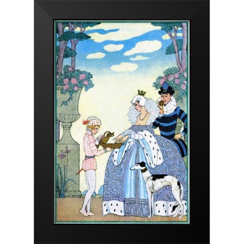 Elizabethan England Black Modern Wood Framed Art Print by Barbier, Georges