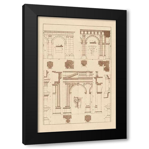Arcades Black Modern Wood Framed Art Print by Buhlmann, J.