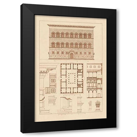 Palazzo Strozzi at Florence Black Modern Wood Framed Art Print by Buhlmann, J.