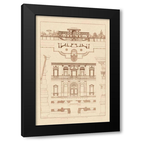 Villa Sacchetti, Villa Papa Giulio at Rome Black Modern Wood Framed Art Print by Buhlmann, J.