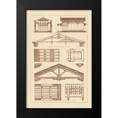 Internal Decoration of Roof Black Modern Wood Framed Art Print by Buhlmann, J.
