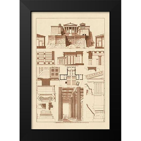 The Propylaea of the Acropolis at Athens Black Modern Wood Framed Art Print by Buhlmann, J.