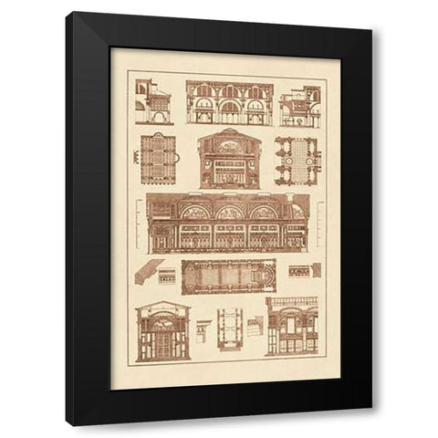 Interiors With Cross Vaults and Cupola Vaulting Black Modern Wood Framed Art Print by Buhlmann, J.
